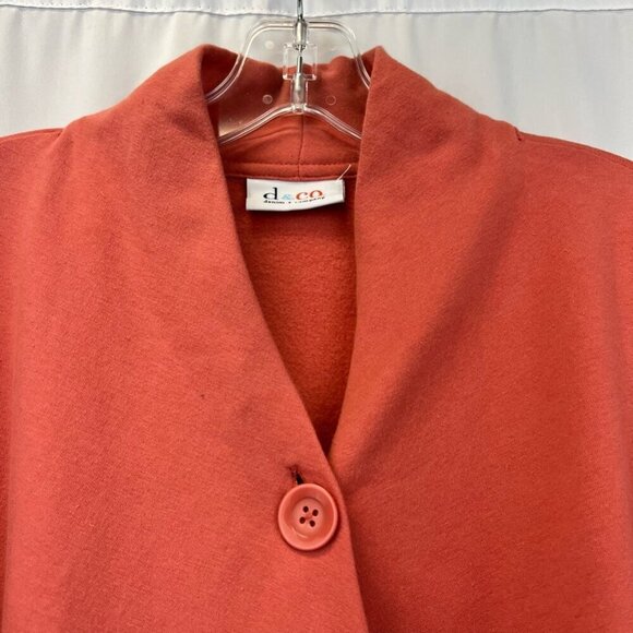 Denim & Co. Womens Cardigan Sweater Coral Long Sleeve V Neck Single Button M - Picture 3 of 11